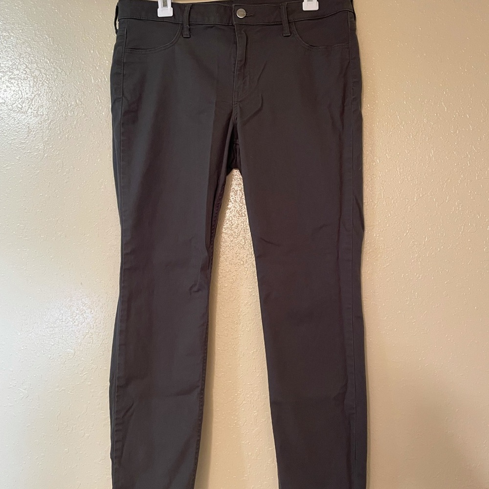 Army green mid waist jeans